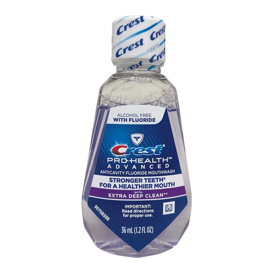 Crest Pro-Health Advanced Mouthwash, Extra Deep Clean, Clean Mint, Alcohol Free, 36 mL Bottles, 48/Case, 80290869/80325776 thumbnail 3
