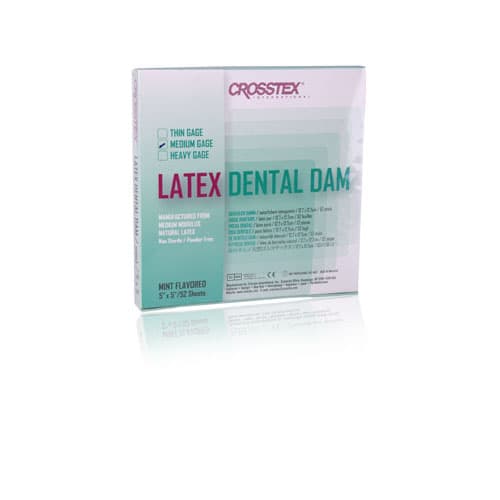 Crosstex Latex Dental Dam, Mint Flavored, Green, 5" x 5", Thin, 52 Sheets/Box, 19202 thumbnail 3