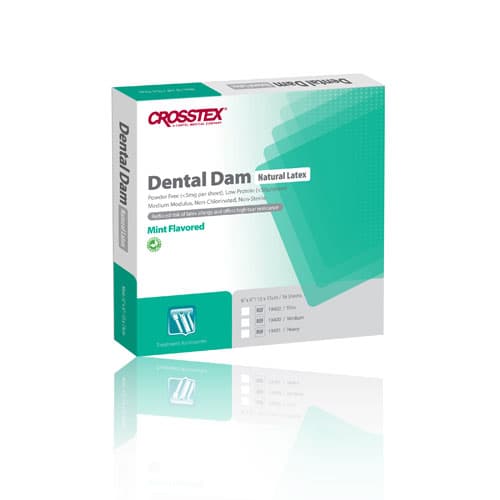Crosstex Latex Dental Dam, Mint Flavored, Green, 6" x 6", Thin, 36/Box, 19402 thumbnail 4