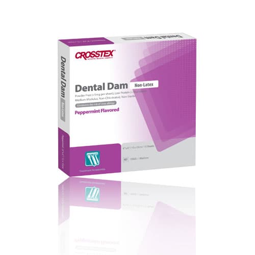 Crosstex Non-Latex Dental Dam, 6" x 6", Medium, Purple, Peppermint Flavored, 15/Box, 19500 thumbnail 8