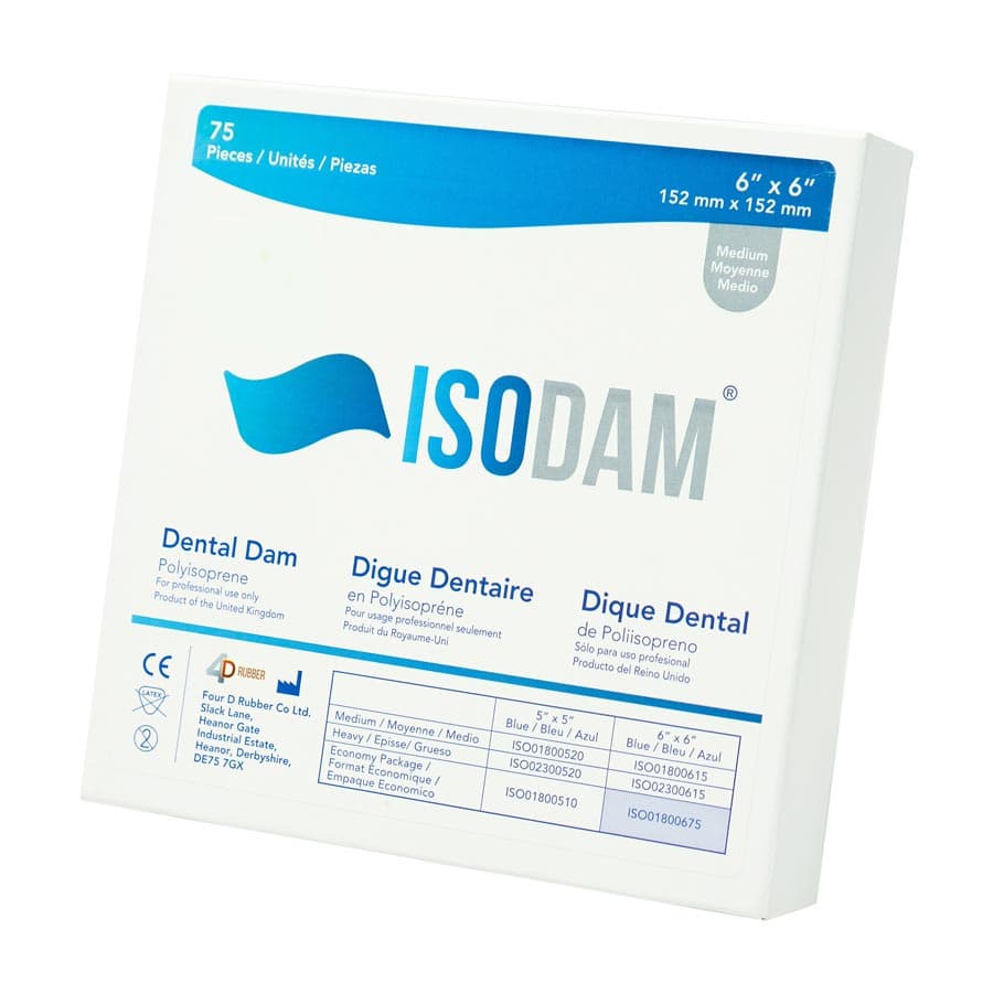 Isodam Non-Latex Polyisoprene Dental Dam, 6" x 6", Medium, Blue, 75/Pk, ISO01800675 thumbnail 9