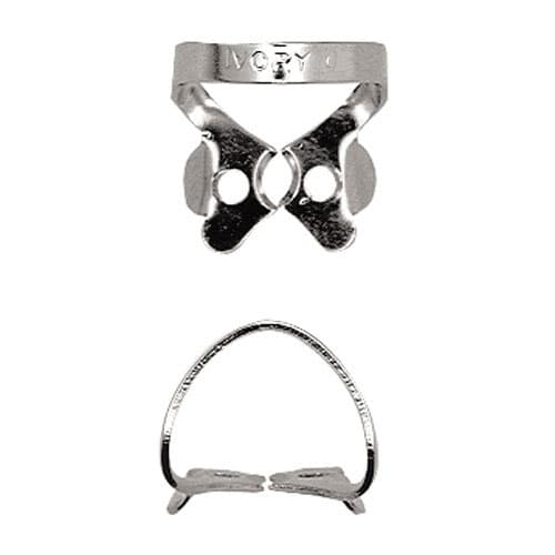 Ivory Rubber Dam Clamp, Winged Bicuspid, #0, Stainless Steel, 50057304 thumbnail 5