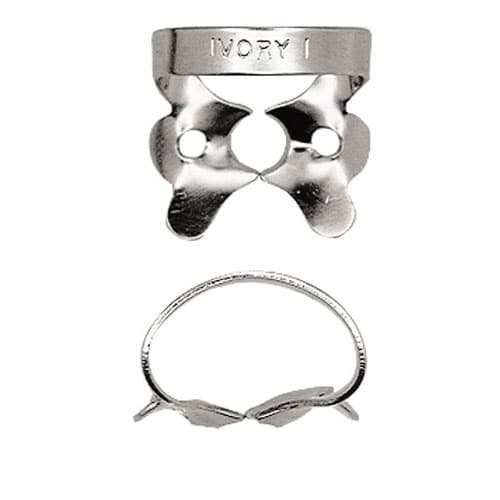 Ivory Stainless Steel Rubber Dam Clamp, #1, Winged, Regular Bicuspid, 50057306 thumbnail 5