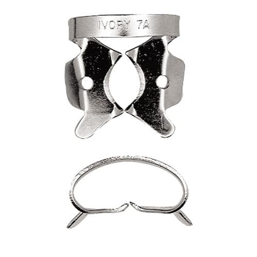 Ivory Rubber Dam Clamp, Winged, #7A, Large Lower Molar, Stainless Steel, 50057330 thumbnail 4