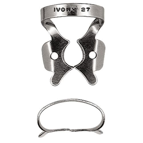 Ivory Rubber Dam Clamp, Winged, #27, Regular Molar, Stainless Steel, 50057372 thumbnail 5