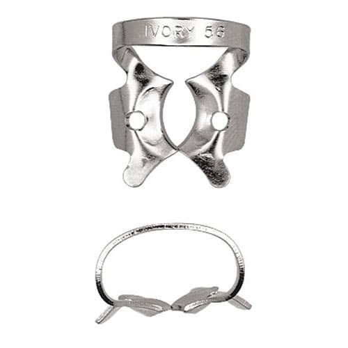 Ivory Rubber Dam Clamp #56, Winged, Stainless Steel, Large Molars, 50057374 thumbnail 5