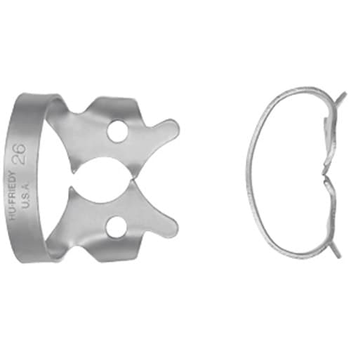 Hu-Friedy Satin Steel Rubber Dam Clamp, Winged, Size 26, Small Lower Molars, 1/Box, RDCM26 thumbnail 6