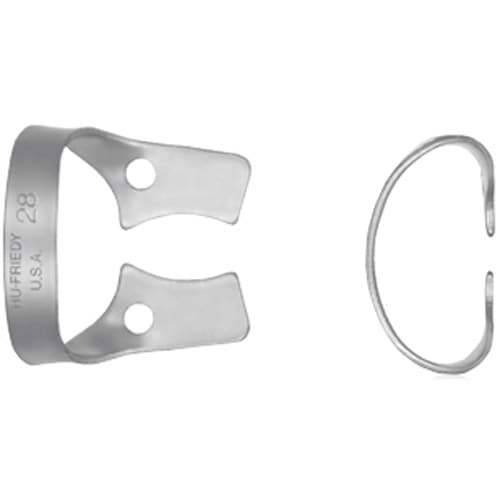 Hu-Friedy Satin Steel Rubber Dam Clamp, #28, Wingless, Lower Molars, 1/Pk thumbnail 5