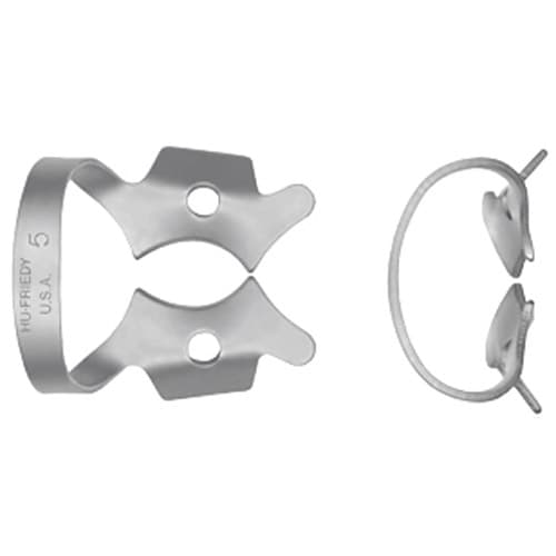 Hu-Friedy Satin Steel Rubber Dam Clamp, Winged, Size 5, Large Upper Molars, 1/Box thumbnail 4