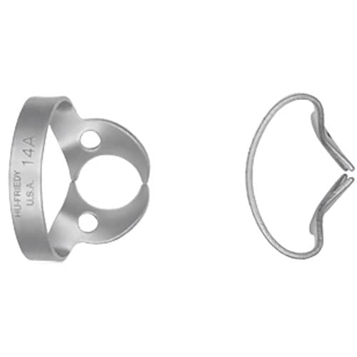 Hu-Friedy Satin Steel Rubber Dam Clamp, Wingless, #W14A, for Partially Erupted/Irregularly Shaped Molars, 1 Each, RDCMW14A thumbnail 5
