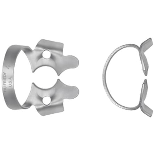 Hu-Friedy Satin Steel Rubber Dam Clamp #W4, Wingless, Small Upper Molars, 1 Each thumbnail 5