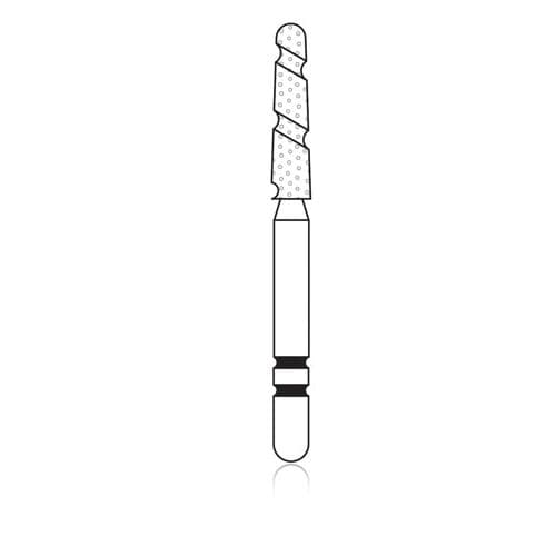 Two Striper TS2000 Diamond Bur, FG, Round-End Taper, #2005.8, Coarse, Green, 1.8 mm Major/1.3 mm Minor Diameter, 8 mm Length, 5/Pk, 2000058 thumbnail 6