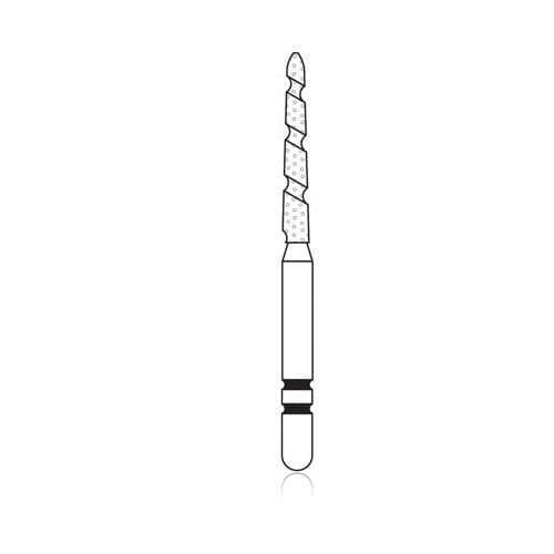 Two Striper TS2000 Gold-Plated Diamond Bur, FG, Curettage GCP, #2006.10GC, Coarse, Green, 1.4 mm Major/0.9 mm Minor Diameter, 10 mm Length, 5/Pk, 2000070 thumbnail 6