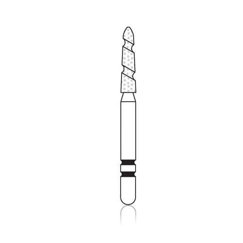 Two Striper TS2000 Diamond Bur, FG, Coarse, Gold-Plated Curettage, #2007.7GC, 1.6 mm Major/1.1 mm Minor Diameter, 7.0 mm Length, 5/Pk thumbnail 4