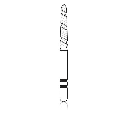 Two Striper TS2000 Gold Plated Curettage (GCP) Diamond Bur FG, Cone Beveled End, Coarse, #2007.9GC, 5/Pk thumbnail 4