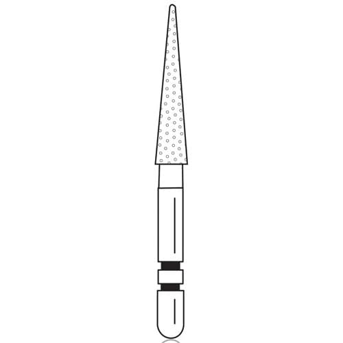 Two Striper Diamond Bur, FG, Cone, #209.10, Fine, Red, 2.3 mm Major/0.5 mm Minor Diameter, 10 mm Length, 5/Pk, 2015047 thumbnail 6
