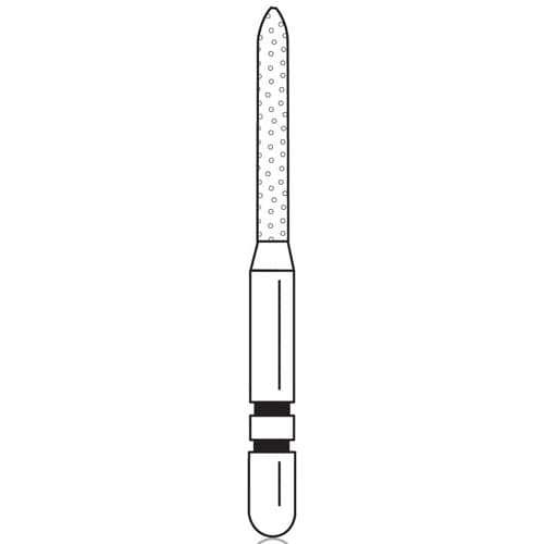 Two Striper® Diamond Bur, FG, Coarse, Green, Bevel-End Cylinder, #248.8, 1.1 mm Major/0.4 mm Minor Diameter, 8.0 mm Length, 5/Pkg, 2015065 thumbnail 5