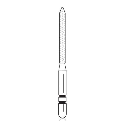 Two Striper Diamond Burs, FG, Bevel-End Cylinder, 250.11C, 1.2 mm Major/0.4 mm Minor Diameter, 11 mm Length, Coarse, Green, 5/Pk, 2015068 thumbnail 6