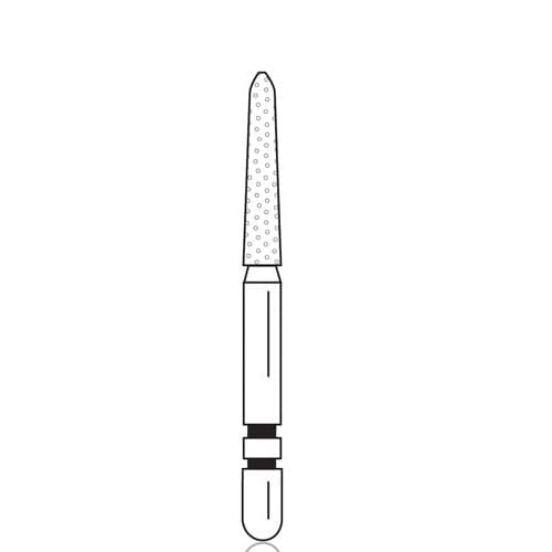 Two Striper® Diamond Bur, FG, Fine, Red, Flame #253.8, 1.6 mm Major/1.0 mm Minor Diameter, 8.0 mm Length, 5/Pkg thumbnail 4