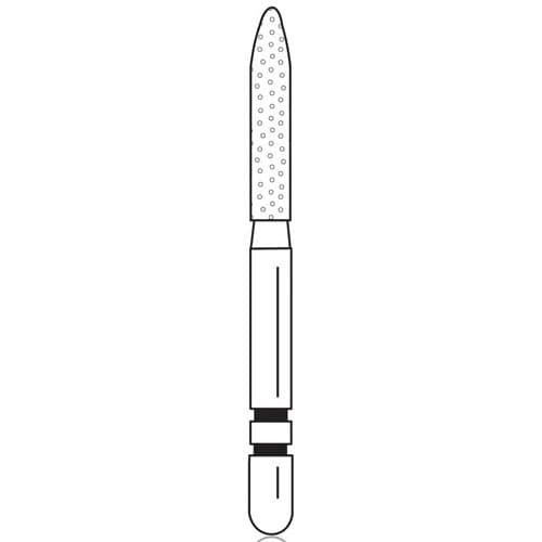 Two Striper® Diamond Bur, FG, Fine, Red, Cylinder Bevel End, #255.8, 1.8 mm Major/0.4 mm Minor Diameter, 8.0 mm Length, 5/Pkg, 2015093 thumbnail 4
