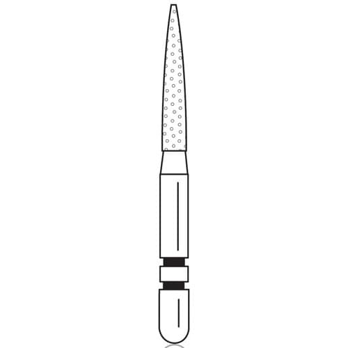 Two Striper Diamond Bur, FG, Flame, 260.8C, 1.4 mm Major/0.4 mm Minor Diameter, 8 mm Length, Coarse, Green, 5/Pk, 2015123 thumbnail 10