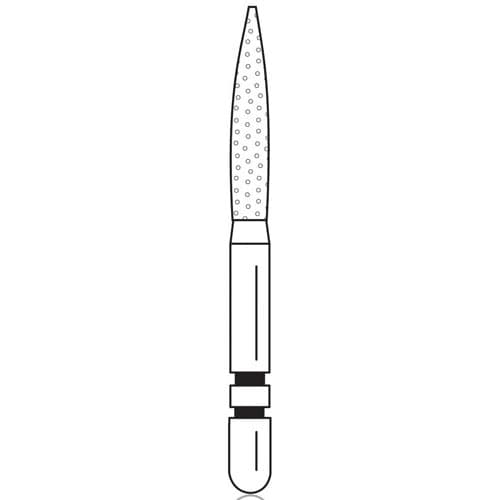 Two Striper Diamond Burs, FG, Flame, 265.8F, 1.4 mm Major/0.4 mm Minor Diameter, 8 mm Length, Fine, Red, 5/Pk, 2015161 thumbnail 6