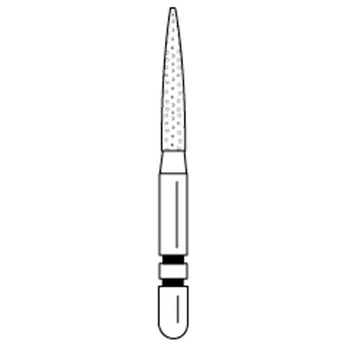 Two Striper® Diamond Bur, FG Long, Flame, Fine, Red, #L260.8F, 1.4 mm Major/0.4 mm Minor Diameter, 8.0 mm Length, 5/Pkg thumbnail 5