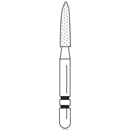 Two Striper® Diamond Bur, Flame, Fine, Red, FG (Friction Grip), #270.6.5F, 1.9 mm Major/0.4 mm Minor Diameter, 6.5 mm Length, 5/Pkg, 2015167 thumbnail 5
