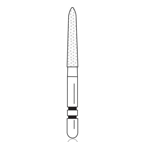 Two Striper Diamond Burs, FG, Flame, 270.9F, 1.9 mm Major/0.5 mm Minor Diameter, 9 mm Length, Fine, Red, 5/Pk, 2015169 thumbnail 10