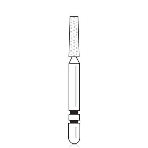 Two Striper® Diamond Bur, Flat-End Taper, FG (Friction Grip), Coarse, Green, #723.6, 1.6 mm Major / 1.3 mm Minor Diameter, 6.0 mm Length, 5/Pkg, 2015255 thumbnail 4
