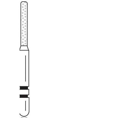 Two Striper Diamond Bur, FG, KS Cylinder Round Edge, 575.7C KS1, 1.2 mm, Coarse, Green, 5/Pk, 2015302 thumbnail 6