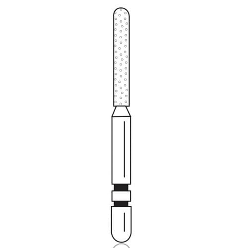 Two Striper® Diamond Bur, FG, Coarse, Green, Parallel Cylinder Round End, #550.8C, 1.4 mm Diameter, 8.0 mm Length, 5/Pkg, 2015311 thumbnail 5
