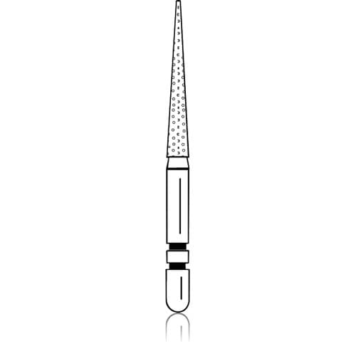 Two Striper Diamond Burs, FG, Flat-End Taper, 700.11VF, 1.8 mm Major/0.7 mm Minor Diameter, 11 mm Length, Very Fine, Yellow, 5/Pk, 2015397 thumbnail 6