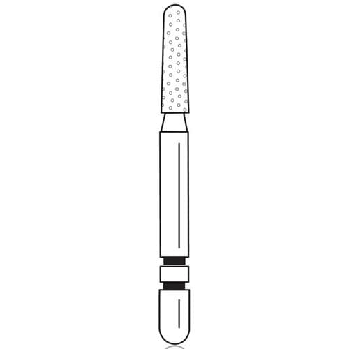 Two Striper Diamond Bur, FG, Round-End Taper, 782.6C, Coarse, Green, 1.4 mm Major/1.1 mm Minor Diameter, 6 mm Head Length, 5/Pk, 2015423 thumbnail 6