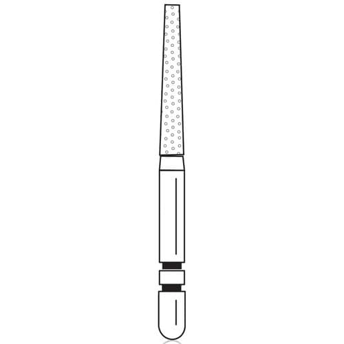 Two Striper® Diamond Bur, FG Friction Grip, Fine, Red, Flat-End Taper, #725.10F, 1.8 mm Major / 0.9 mm Minor Diameter, 10 mm Length, 5/Pkg thumbnail 4