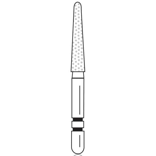 Two Striper Diamond Bur, FG, Round-End Taper, #767.9C, 1.8 mm Major/0.9 mm Minor Diameter, 9 mm Length, Coarse, Green, 5/Pk, 2015455 thumbnail 10