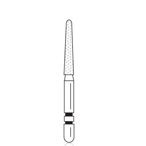 Two Striper Diamond Bur, FG, Round-End Taper, 770.9C, 1.8 mm Major/1.1 mm Minor Diameter, Coarse, Green, 5/Pk, 2015460 thumbnail 6