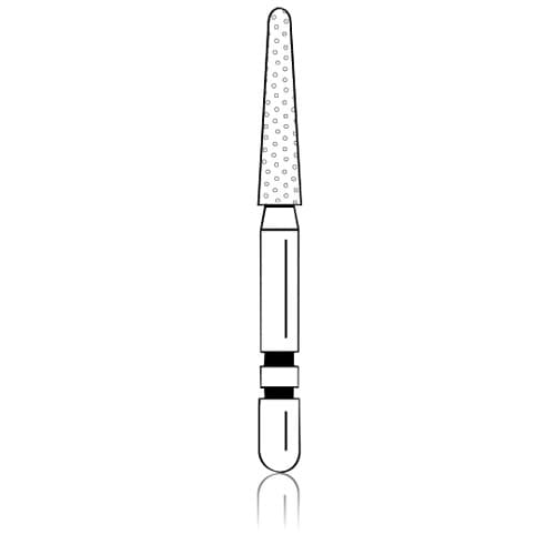 Two Striper® Diamond Bur, Round-End Taper, FG (Friction Grip), Fine, Red, #767.8, 1.8 mm Major / 1.0 mm Minor Diameter, 8.0 mm Length, 5/Pkg, 2015484 thumbnail 5