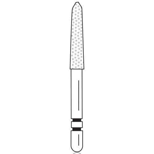 Two Striper Gold-Plated Diamond Bur, FG, Curettage, 254.SC, 2.2 mm Major/0.4 mm Minor Diameter, 10 mm Length, Medium, Blue, 5/Pk, 2015619 thumbnail 6