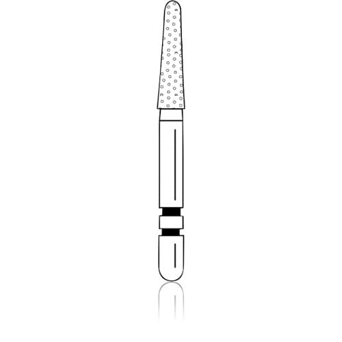 Two Striper® Diamond Bur, FG Long Shank, Round-End Taper, Fine Grit, Red Ring, #L767.7F, 1.8 mm Major/1.1 mm Minor Diameter, 7.0 mm Length, 5/Pkg thumbnail 5