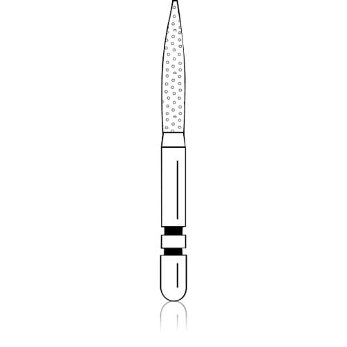 Two Striper® Diamond Bur, FG Long Shank, Flame, Coarse, Green, #L265.8C, 1.4 mm Major/0.4 mm Minor Diameter, 8.0 mm Length, 5/Pkg, 2015654 thumbnail 5