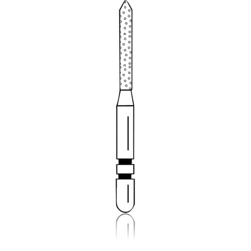 Two Striper ShortCut Diamond Bur, FGSS, Bevel-End Cylinder, 250.8 S, 1.2 mm, Coarse, Green, 5/Pk, 2015902 thumbnail 6