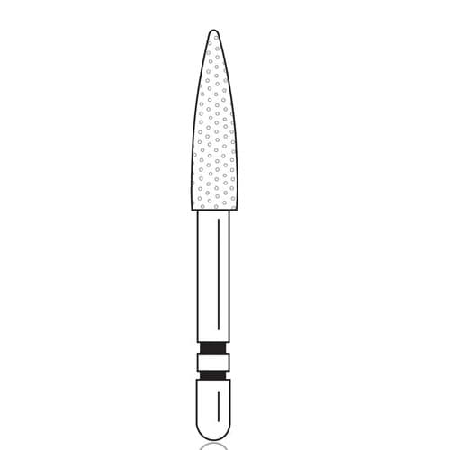 Two Striper Diamond Burs, FG, Flame, 275.9C, 2.2 mm Major/0.4 mm Minor, Coarse, Green, 5/Pk, 2015955 thumbnail 6