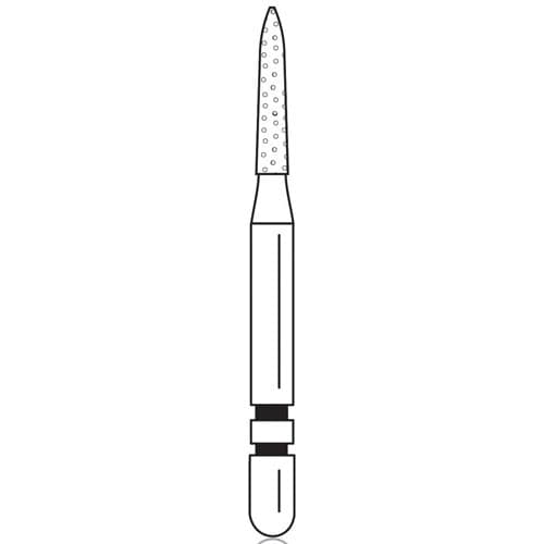 Two Striper® Diamond Bur, FG, Coarse, Green, Flame #262.6.5, 1.3 mm Major/1.0 mm Minor Diameter, 6.5 mm Length, 5/Pkg, 2015983 thumbnail 4