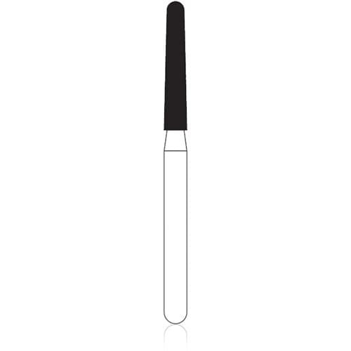 NTI Gold Pack FG Diamond Bur, Coarse, Long Round End Taper, #856L-016, 1.6 mm, 50/Pack, C856L-016G thumbnail 3