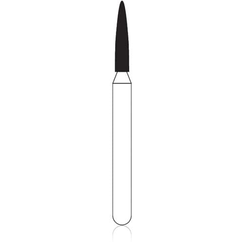 NTI Diamond Bur, FG, Flame, #C861-012, 1.2 mm, Coarse, Green, 5/Pk thumbnail 5