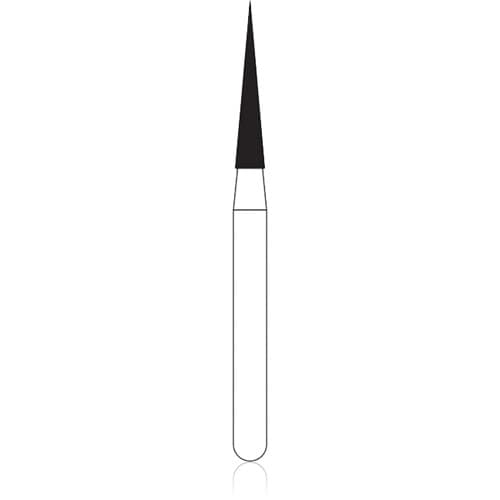 NTI FG Diamond Bur, Needle #858-014, Fine Grit, 1.4 mm Diameter, 8.0 mm Length, Friction Grip, Gold Pack, 50/Pk, F858-014G thumbnail 3