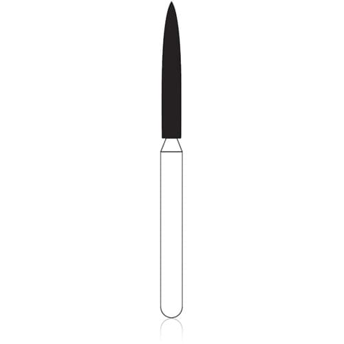 NTI® FG Diamond Bur, Fine Grit, Flame Shaped, #863-014 / F863-014, 1.4 mm Diameter, 10.0 mm Length, Red Ring, 5/Pkg thumbnail 4