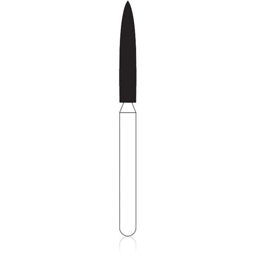 NTI® FG Diamond Bur, Fine Grit, Flame Shaped, #863-016 / F863-016, 1.6 mm Head Diameter, 10.0 mm Head Length, Red Ring, 5/Pkg thumbnail 4
