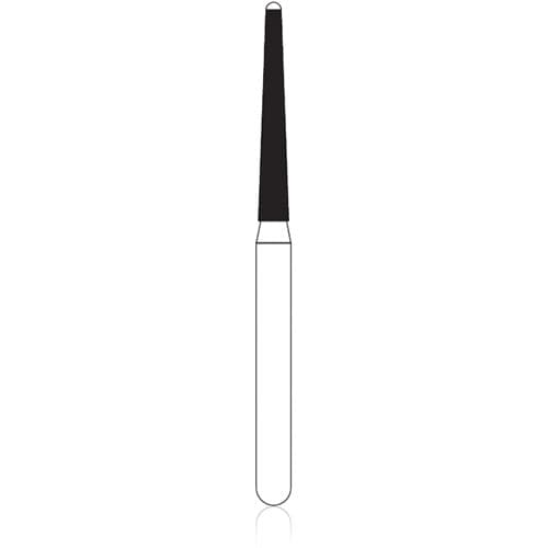NTI Diamond Bur, Friction Grip (FG), Medium Grit, Safe End Taper, #857-014, 1.4 mm Diameter, 10.0 mm Length, Gray, 5/Pkg, M857-014 thumbnail 5